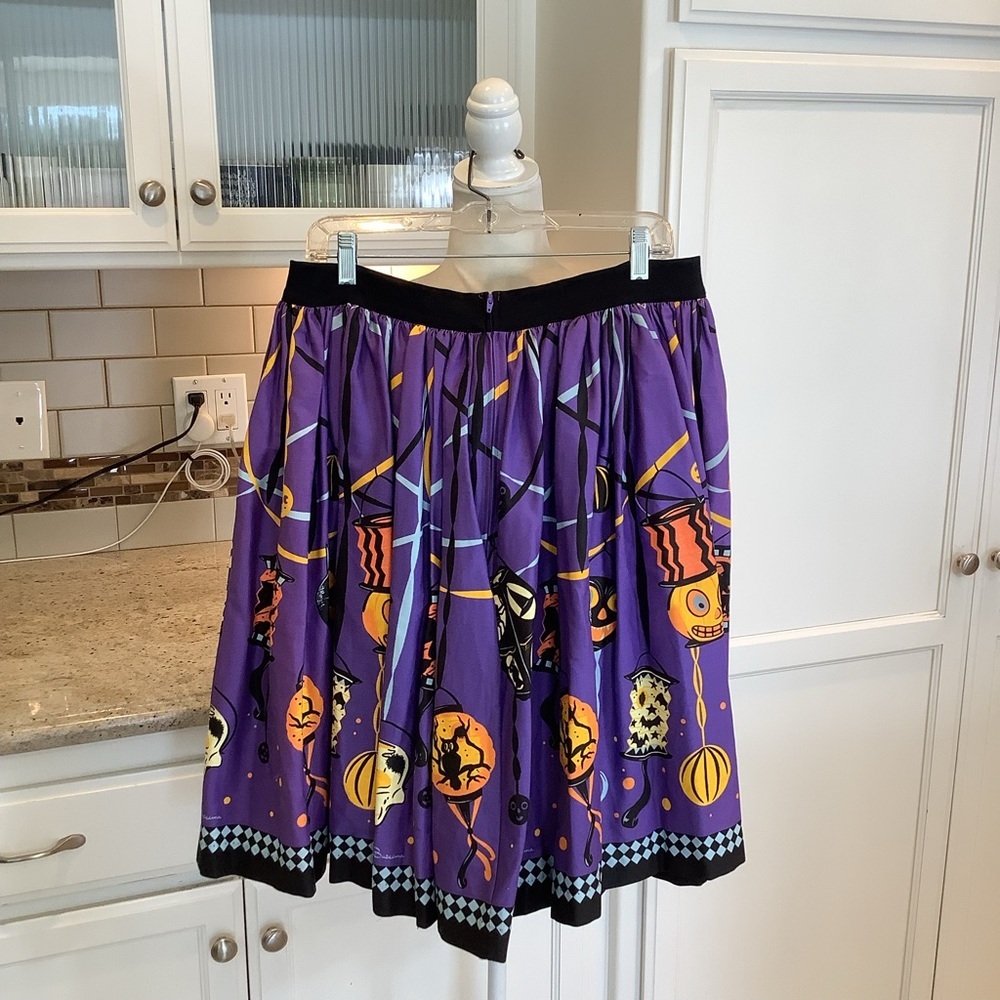 Pinup Couture Halloween Pumpkin Skirt Size XL Purple Black - Picture 4 of 11